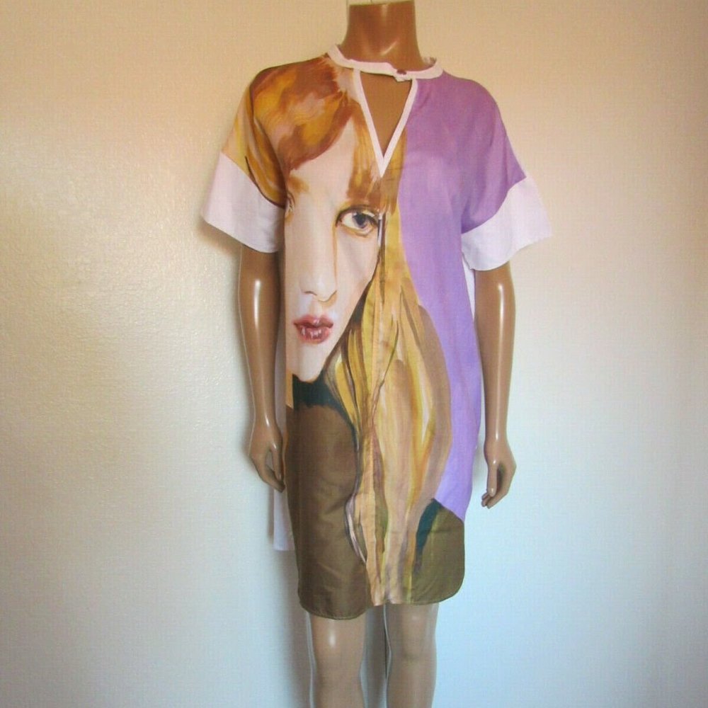 ZARA - FACE PRINT COTTON DRESS - NEW